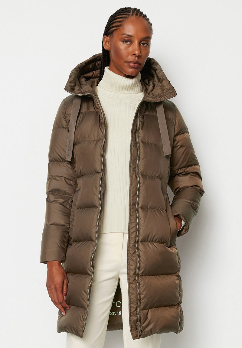 Marc O'Polo FIXED HOOD WELT POCKETS LOGO TAPES - Donsjas - fall brown ...