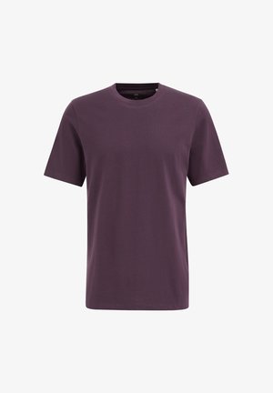 WE Fashion, T-shirt basic - aubergine