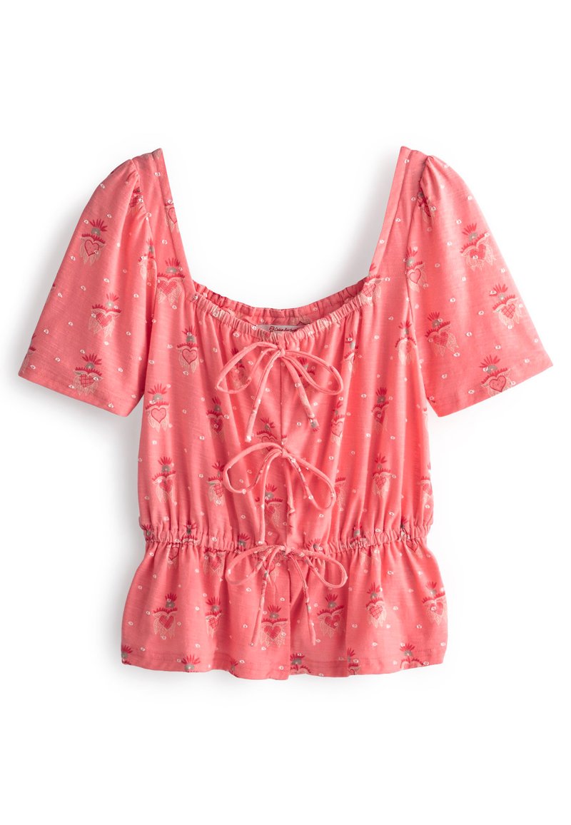 Next T-shirt print donkerroze