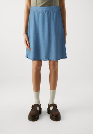 Falda acampanada - light-blue denim