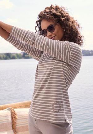 Elbsand, ELBSAND LANGARMSHIRT - Long sleeved top - taupe-creme gestreift