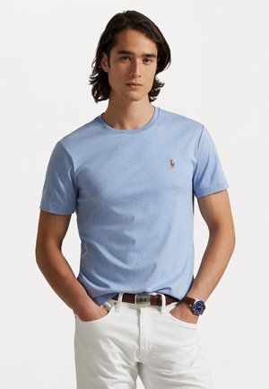 CUSTOM SLIM FIT SOFT COTTON T-SHIRT - Βασικό μπλουζάκι - light blue