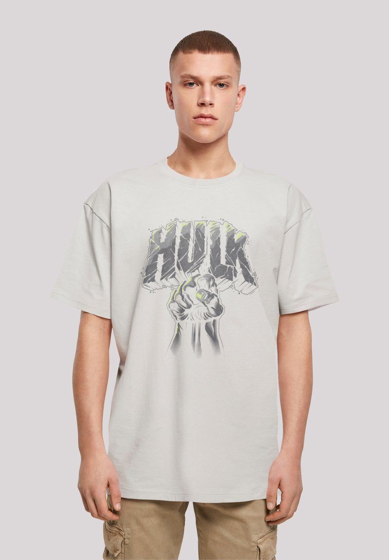 F4NT4STIC MARVEL HULK PUNCH LOGO - T-shirt print - lightasphalt