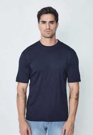 FRILIVIN UNI COL ROND - T-shirt basique - bleu marine