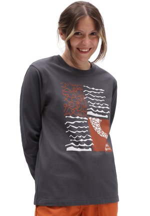 TEXTURED WAVES LS BFF TEE - Bluzka z długim rękawem - asphalt