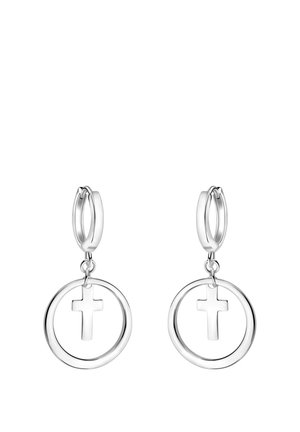 CIRCLE CROSS - Øreringe - silver coloured