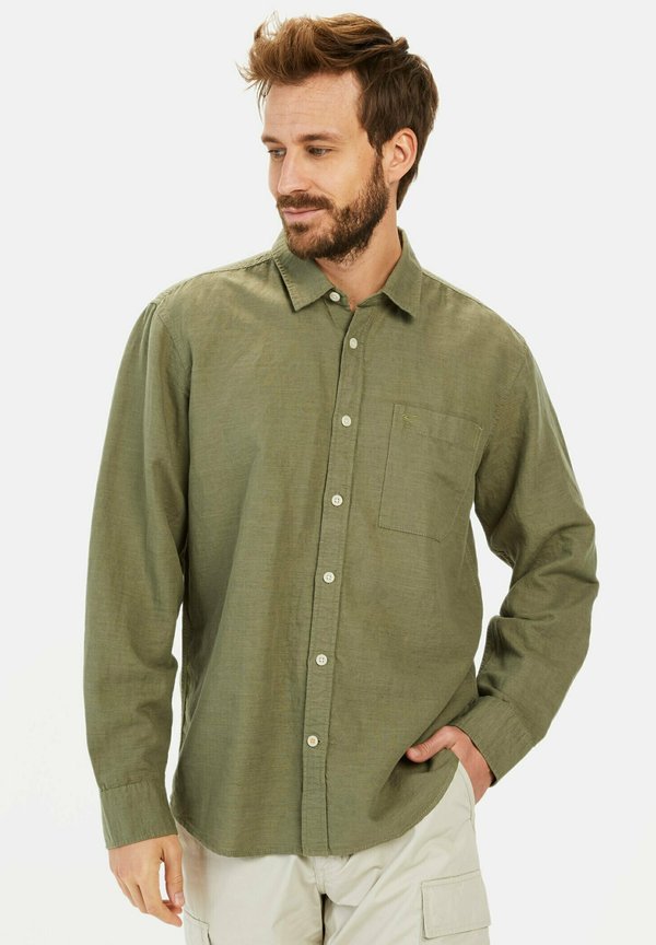 LANGARM MIT SOFT-WASH-VEREDELUNG - Hemd - dusty khaki