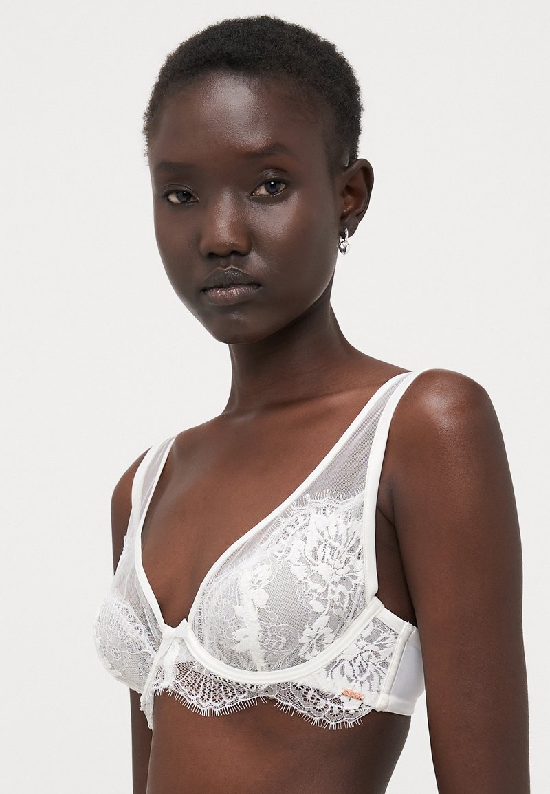 Wingslove Reggiseno Donna Pizzo Sexy Push Up Con Ferretti E Imbottitura Supporto Ottimale Per Curve Sensuali Bianco 2b 120237667