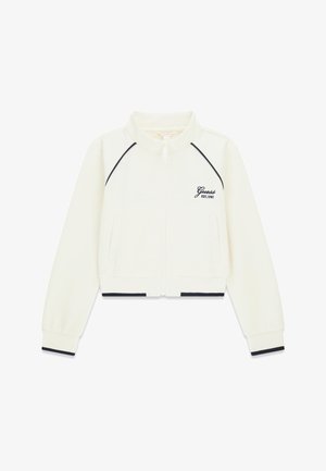 Guess, GEKÜRZTES PIQUET-SWEATSHIRT - Sweatjacke - creme