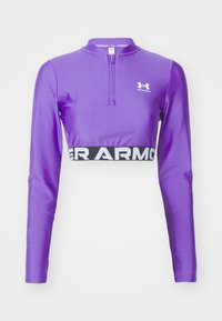 HEATGEAR 1/4 ZIP - Majica z dolgimi rokavi - lavish/white