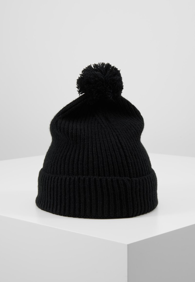 north face logo box pom beanie