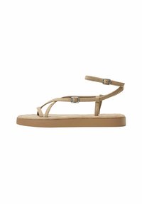 FLAT - STRAPPY - Tåsandaler - camel