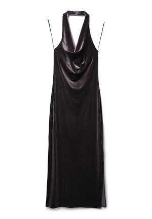 LUNGO CON SCOLLO DRAPPEGGIATO - Ballkleid - marrone scuro
