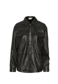JANE - Nahkatakki - black washed leather