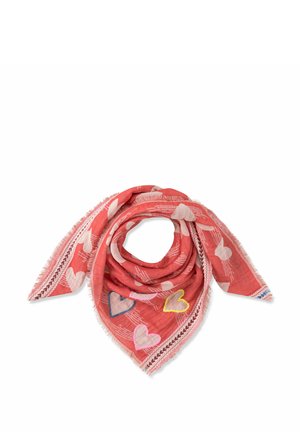 JACQUARD-MIT HERZMUSTER - Halsdoek - rot