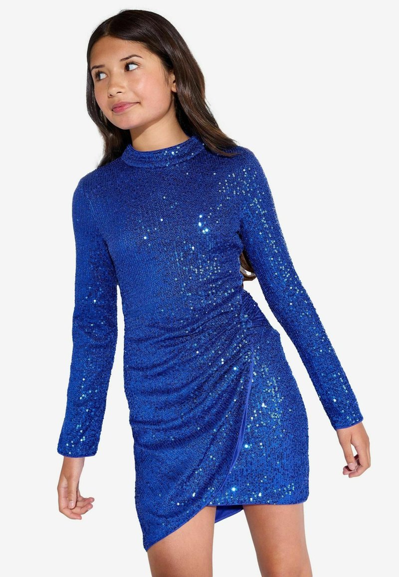 blue sequin lipsy dress RUCHED - Cocktailkleid/festliches Kleid - blue/blau Jacket:US44 Upscale Belle gown White Satin Gown - Navy dress