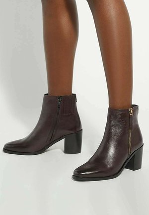PURL MID HEIGHT BLOCK HEEL - Ankle boots - burgundy