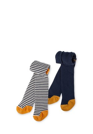 2 PACK - Strumpfhose - dunkelblau/weiß/ockerorange