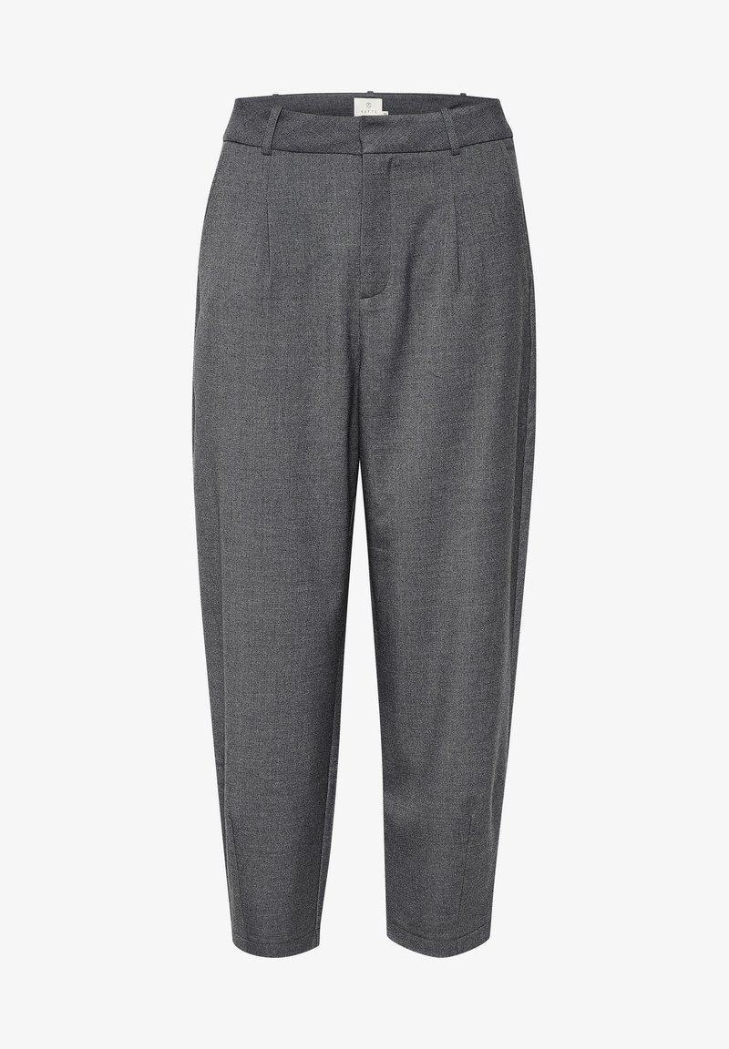 Kaffe KAMERLE PANTS CROPPED Trousers dark grey melange/dark