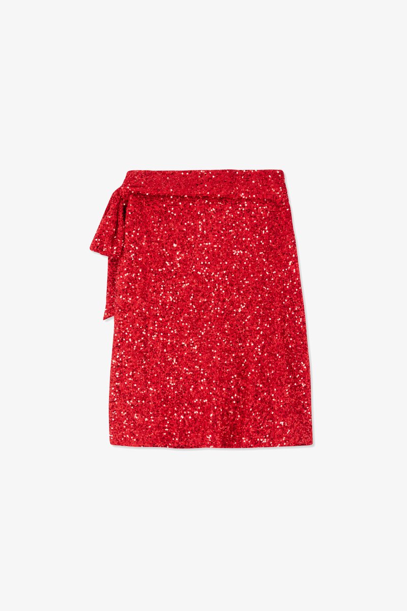 Never Fully Dressed SEQUIN JASPRE SKIRT - Miniskjørt - red