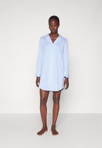 Lauren Ralph Lauren NOTCH COLLAR SLEEPSHIRT - Nachthemd - blue