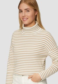 s.Oliver ROLLKRAGEN MIT STRUKTUR - Pullover - hellbraun