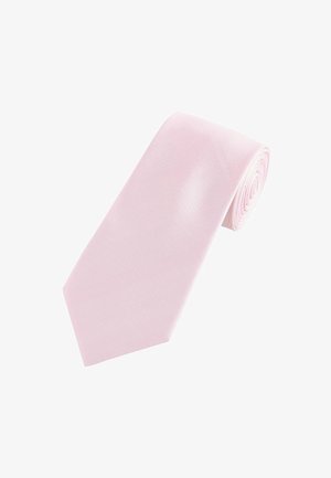 Rozā kaklasaites gluda, nedaudz teksturēta virsma, ar klasisku, sašaurinātu dizainu un smailu galu. Eleganta un vienkārša.