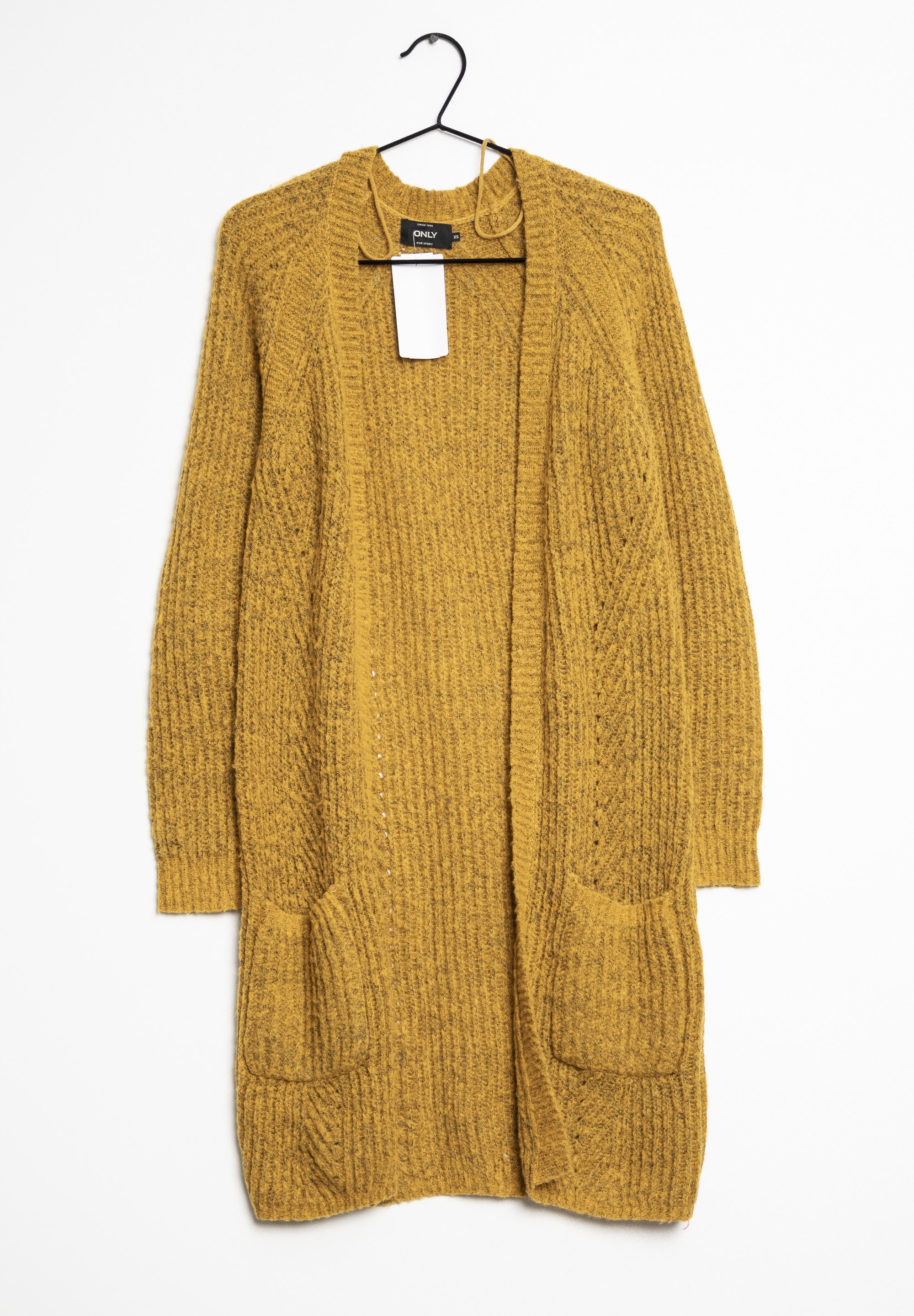 Yellow Strickcardigan Gelb Long Cardigan Strickjacken Lang Für