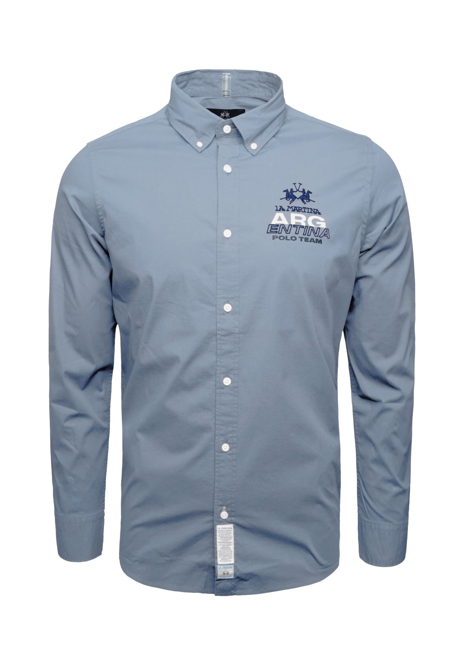 Blaues Hemd Hemdkragen Ã¼ber Oder Unter Pullover La Martina Hemd