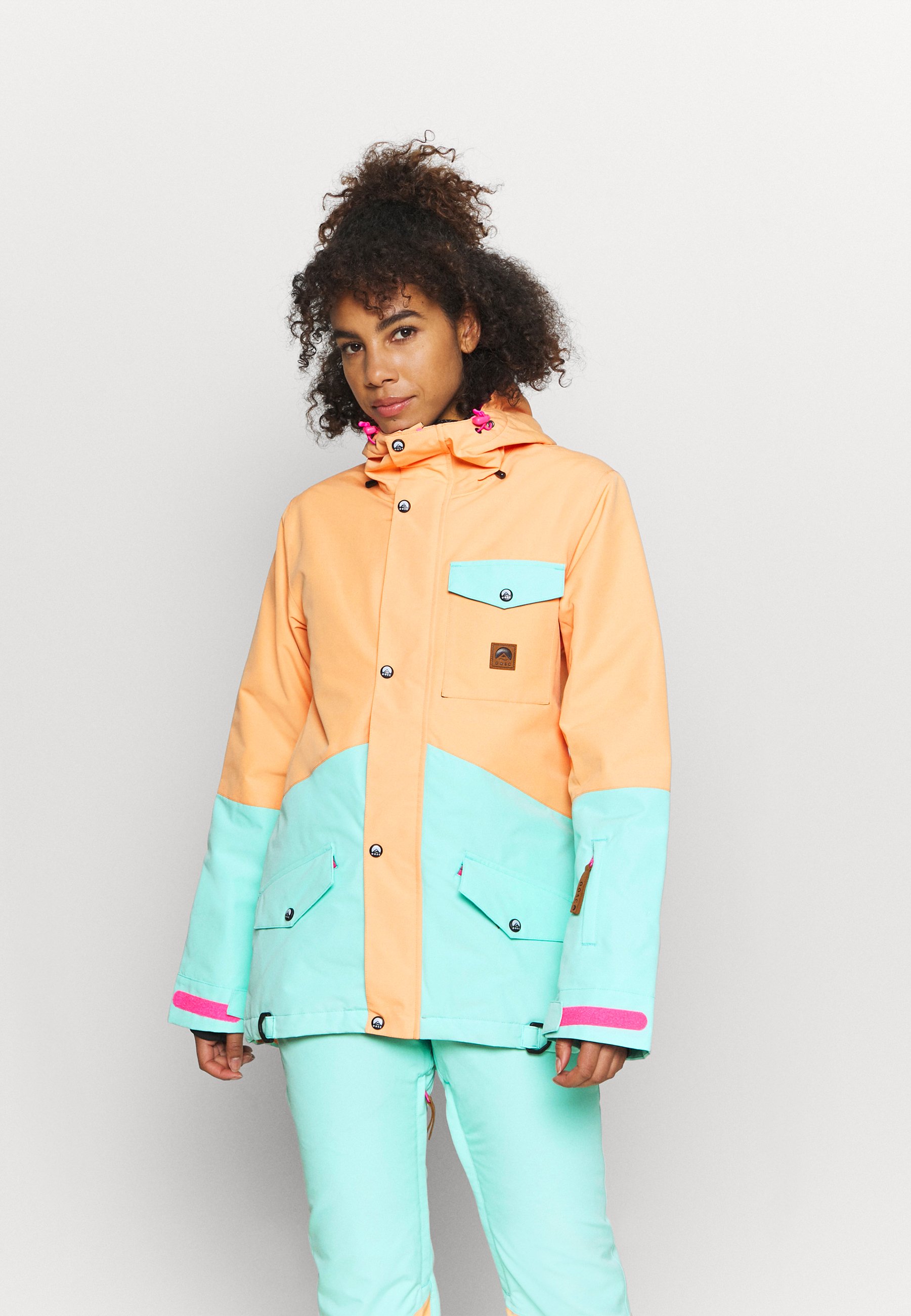 peach ski jacket