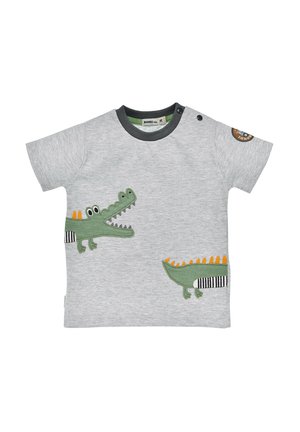 HALBARM GERINGELT KROKODIL - Print T-shirt - grau