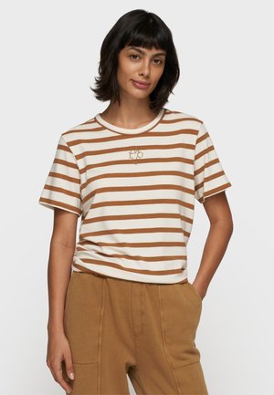 T-Shirt print - ecru suede