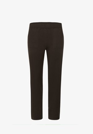 Mustat, joustavat housut slim fit -tyylissä, joissa on elastinen vyötärönauha ja kaksi takataskua. Valmistettu pehmeästä, teksturoidusta kankaasta.