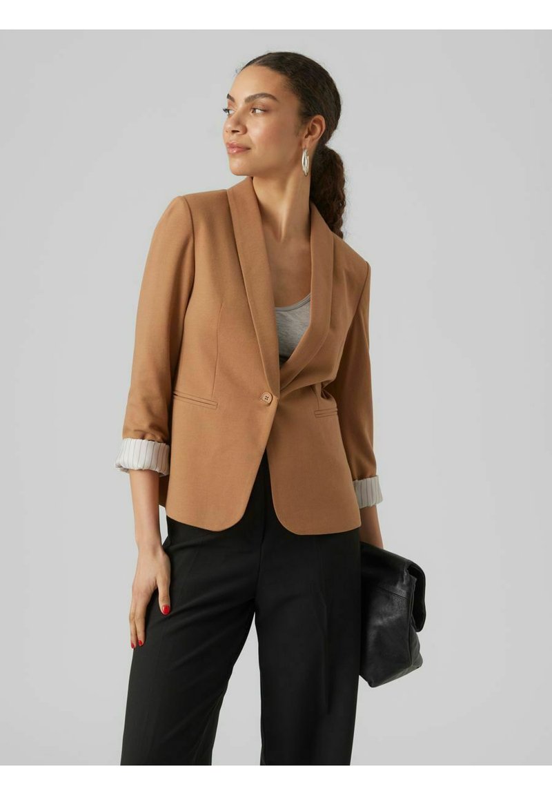 Vero Moda A/S Vmlivamaria Ls Blazer Long Noos, Schwarz, L Femme