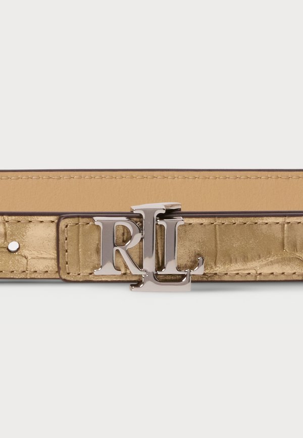 LOGO REVERSIBLE METALLIC SKINNY BELT - Belt3