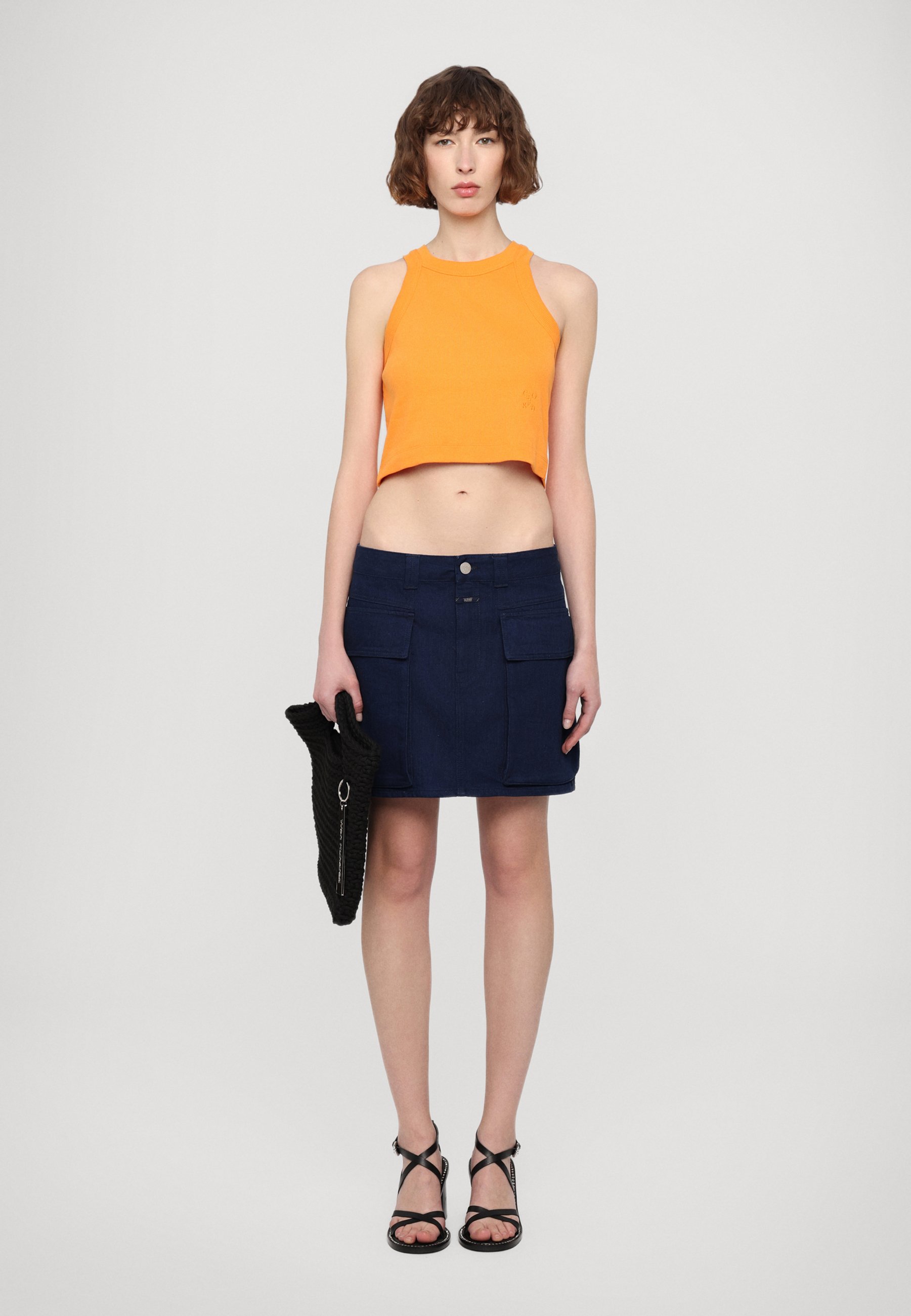 売れ筋商品|||クローズド Tシャツ レディース トップス CROPPED RACER - Top - pumpkin orange CLOSED CROPPED RACER TANK - Top - pumpkin orange/arancione