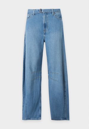 GAP, HORSESHOE ISABELLA DRAWCORD BUCKLE BELT - Τζιν χαλαρής εφαρμογής - light indigo
