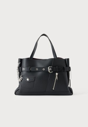 DKNY, BRYAR SATCHEL - Дамска чанта - black/silver-coloured