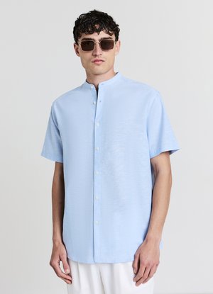 CAMICIA COREANA MISTO LINO - Hemd - celeste melange