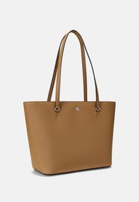 Lauren Ralph Lauren CROSSHATCH LEATHER MEDIUM KARLY TOTE - Ručna torba - camel