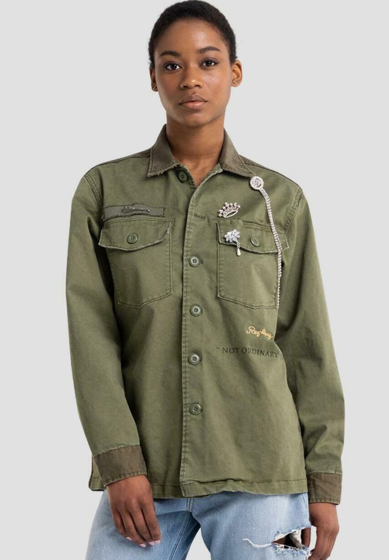 Replay Overhemdblouse groen