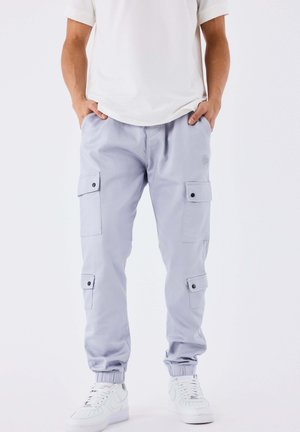 MULTI-POCHES AVEC SERRAGE ÉLASTIQUE - Pantaloni cargo - bleu givré