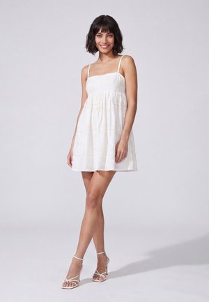 ACANFORA, ABITO CORTO RICAMATO - Vestito casual - panna