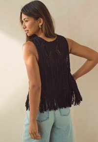Next FRINGED REGULAR FIT - Liivi - black sparkle