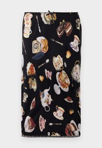 ALL OVER TEA TIME PRINT SKIRT - Fustă tip creion - black