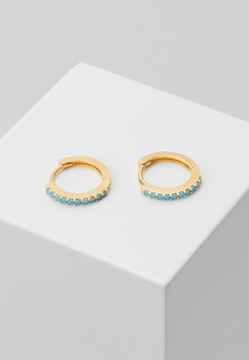 Orelia MINI PAVE HOOP EARRINGS Pendientes turq/dorado Zalando.es