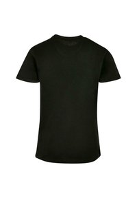 Black short-sleeve t-shirt with a crew neck. Made from cotton, featuring a smooth texture and a classic, straight cut design.