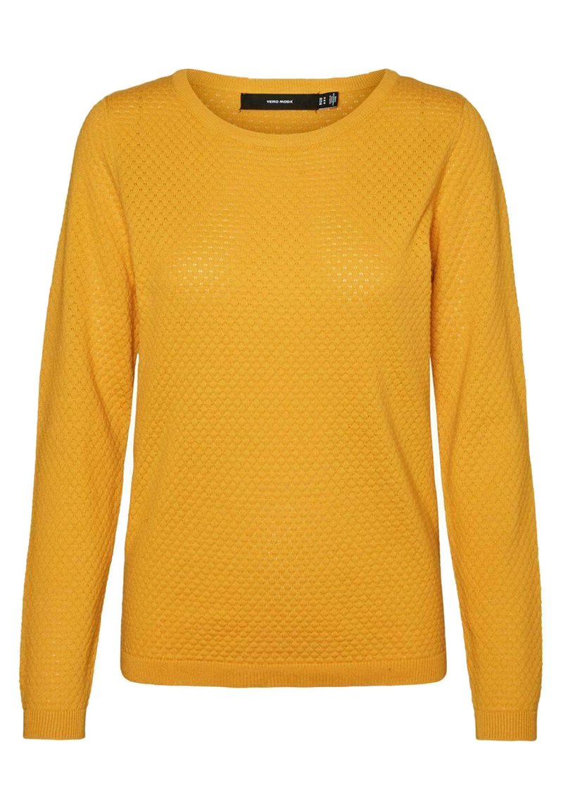 Vero Moda VMCARE STRUCTURE O-NECK - Jumper - golden yellow