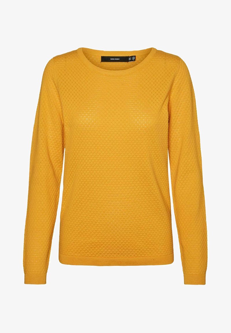 Vero Moda VMCARE STRUCTURE O-NECK - Jumper - golden yellow