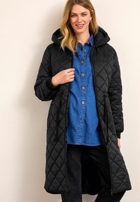 Next - MATERNITY LONGLINE QUILTED BOMBER JACKET WITH HOOD - Winterjas - black Miniatuurafbeelding 1